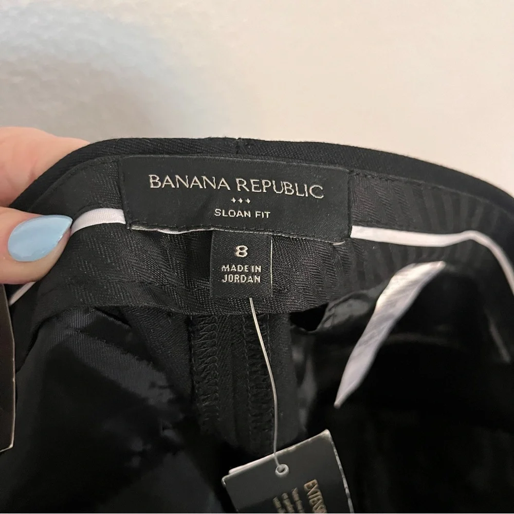 NEW Banana Republic Black Dress Pants Sloan mid rise slim ankle size 8 - Picture 5 of 12